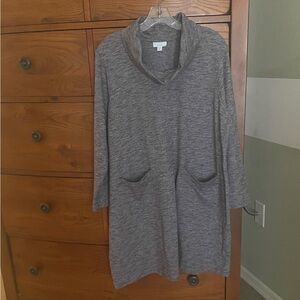 J. Jill Heathered Burgandy/Gray Midi Dress/Tunic